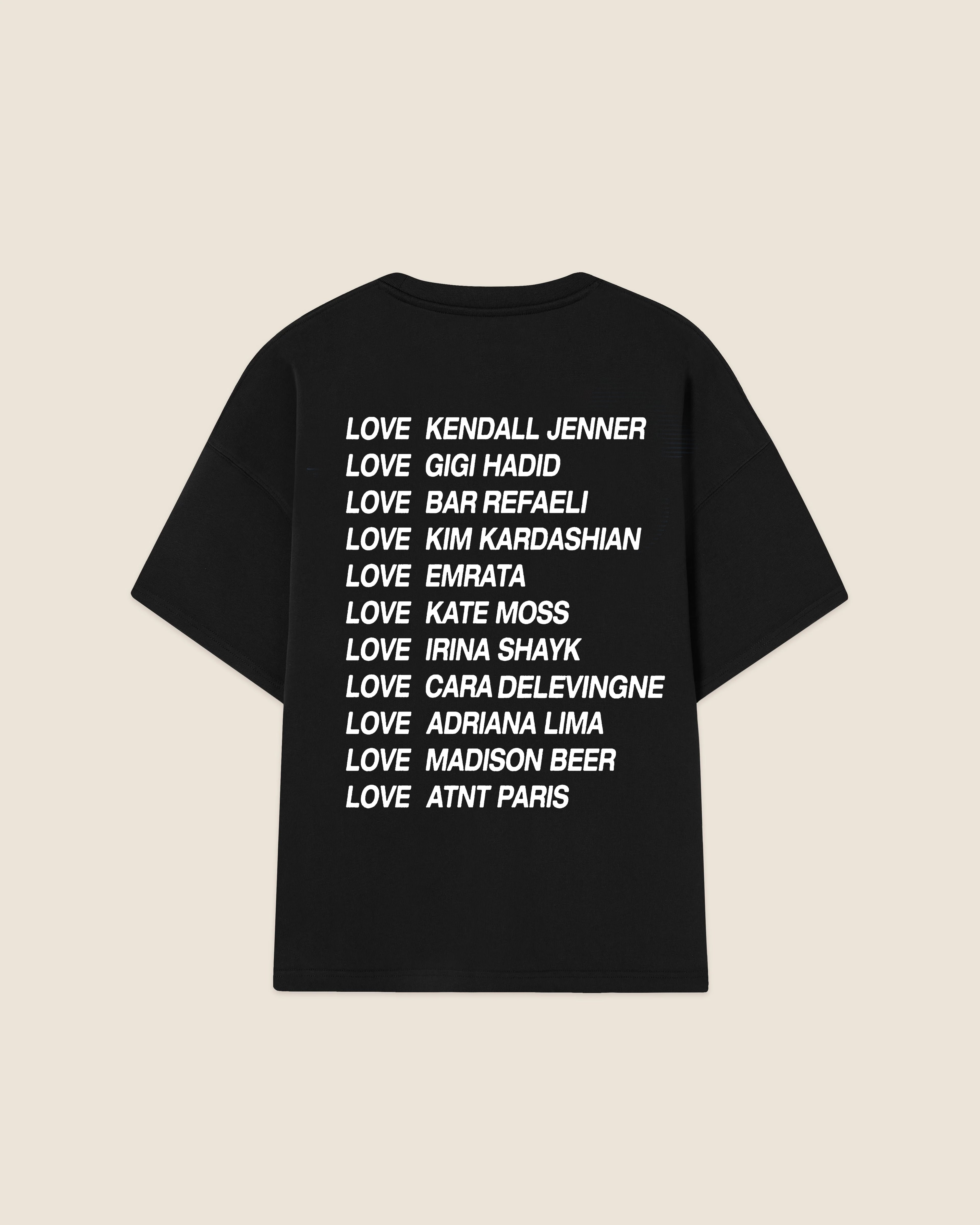 Hypebeast T-shirt black love Kendall
