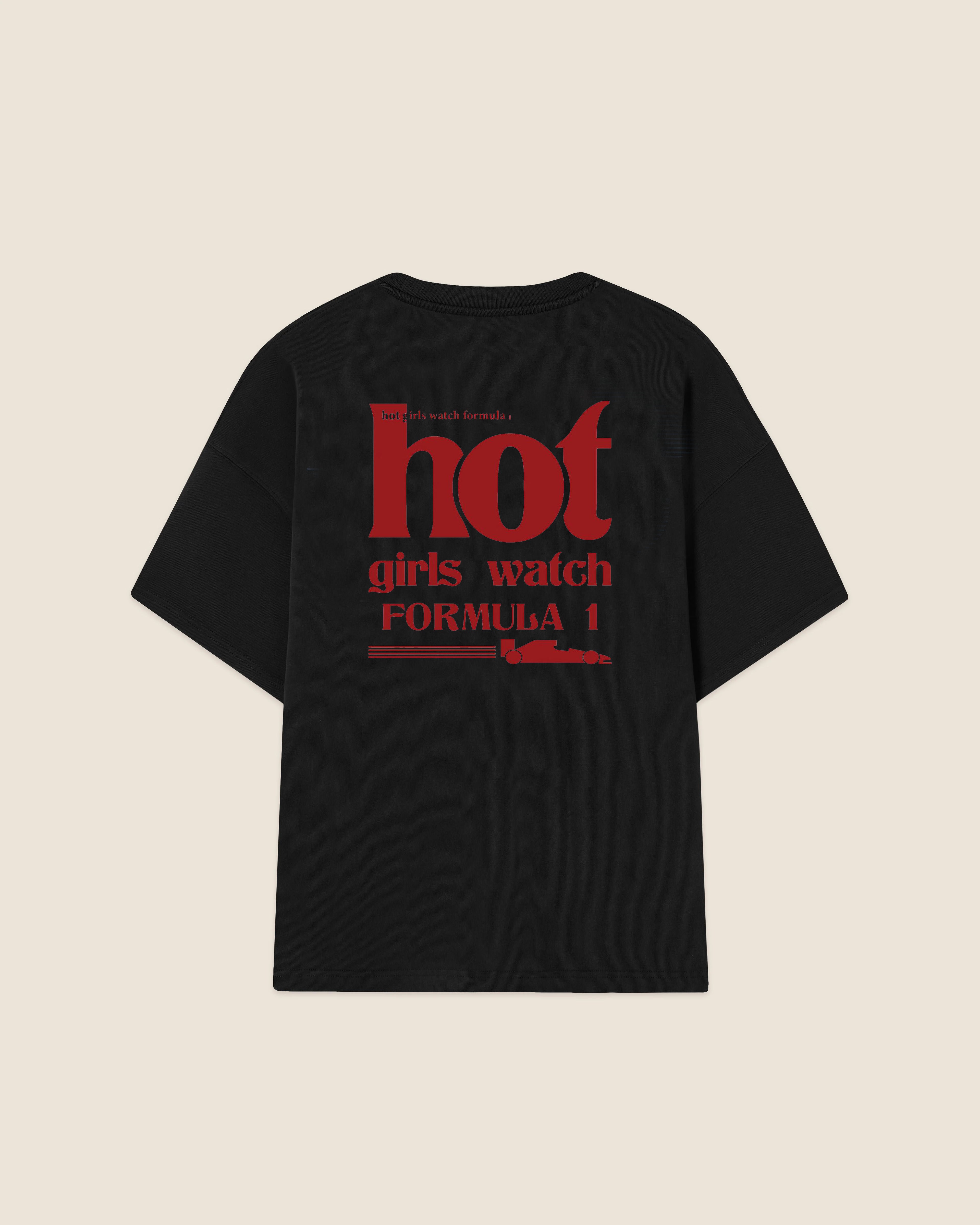 Hypebeast T-shirt black hot girls watch formula 1