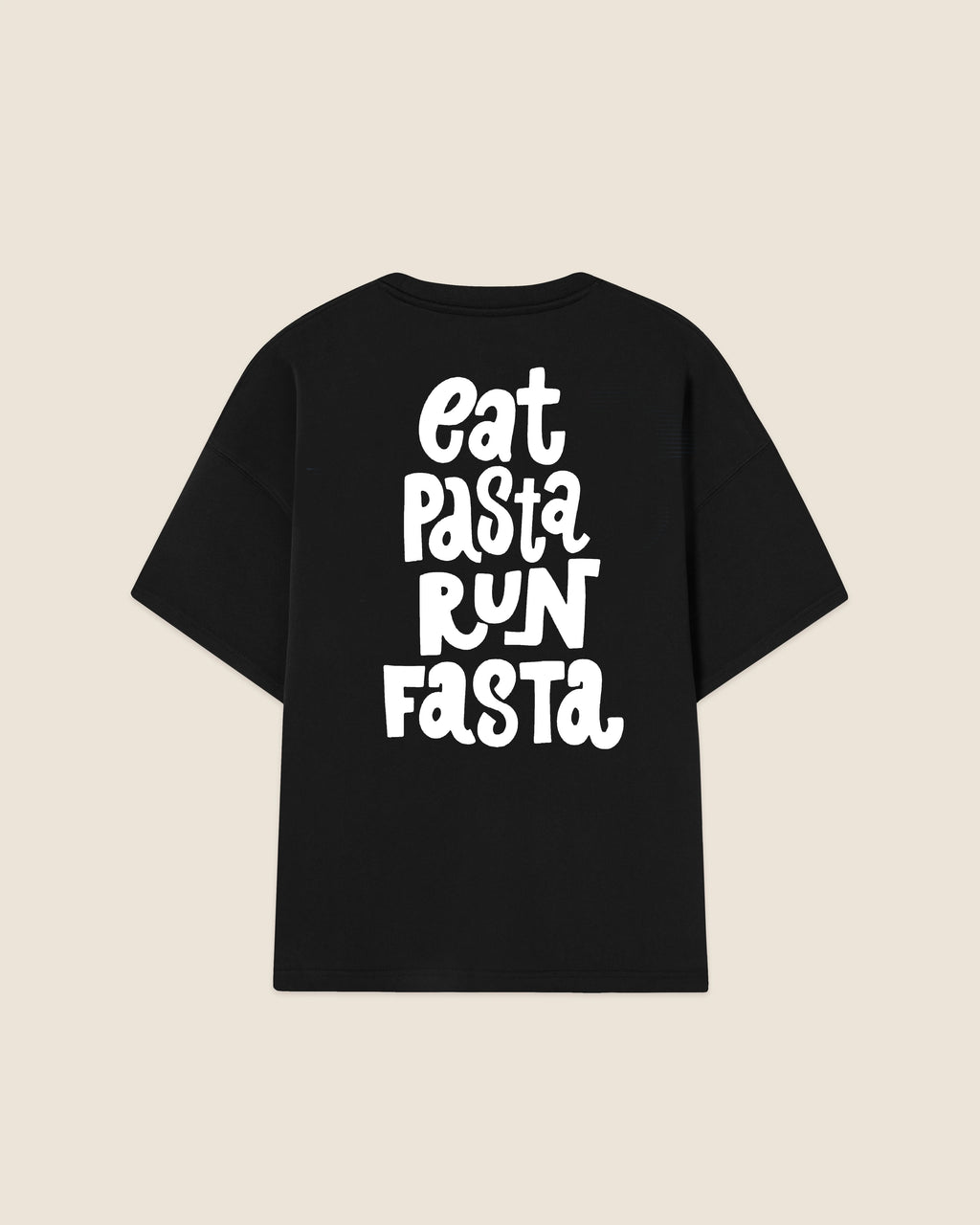Hypebeast T-shirt black eat pasta run fasta