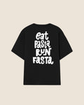 Hypebeast T-shirt black eat pasta run fasta