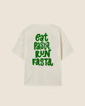 Hypebeast T-shirt white eat pasta run fasta