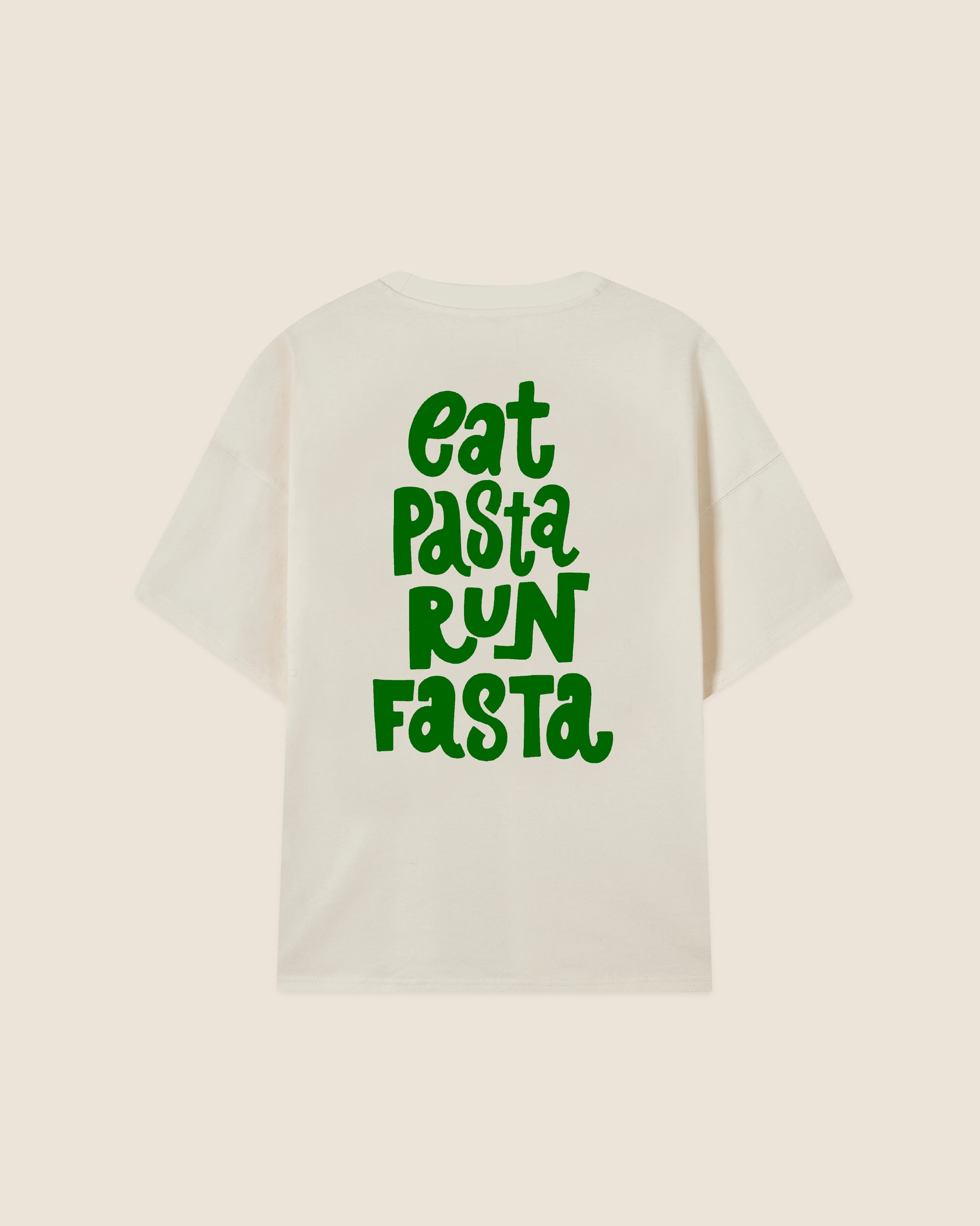 Hypebeast T-shirt white eat pasta run fasta